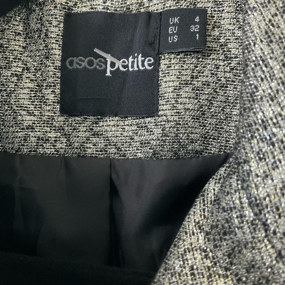 ASOS Petite Metallic  Blazer Zipper Blazer with front zip pockets - Picture 6 of 12